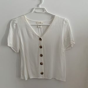 [S] White button-up top
